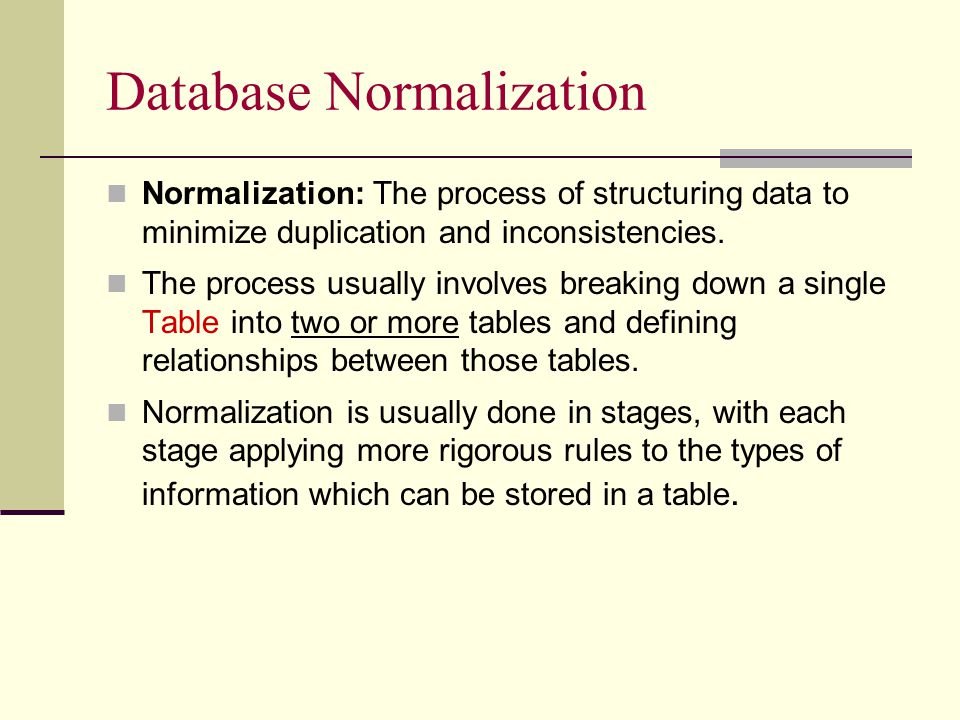 Data normalization rules